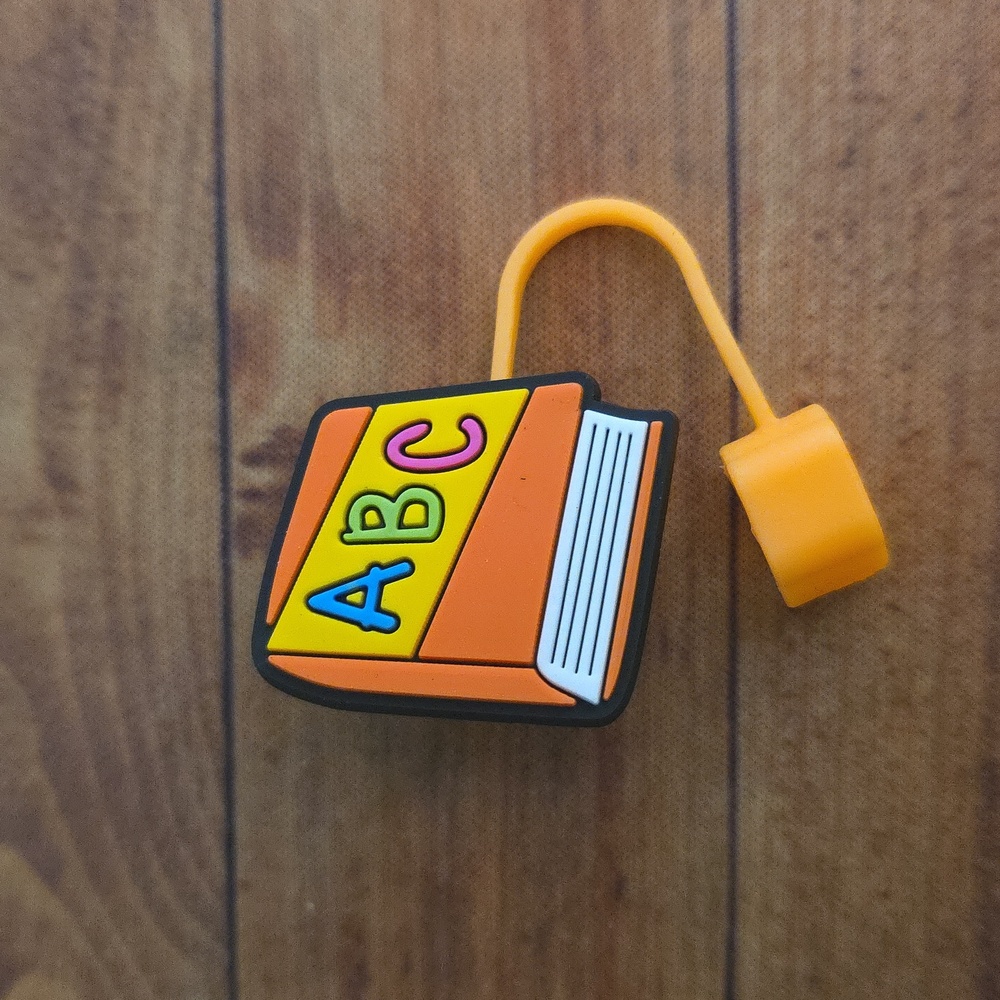 School ABC Books Straw Topper Silicone 10mm/0.4 in Cap Accessory